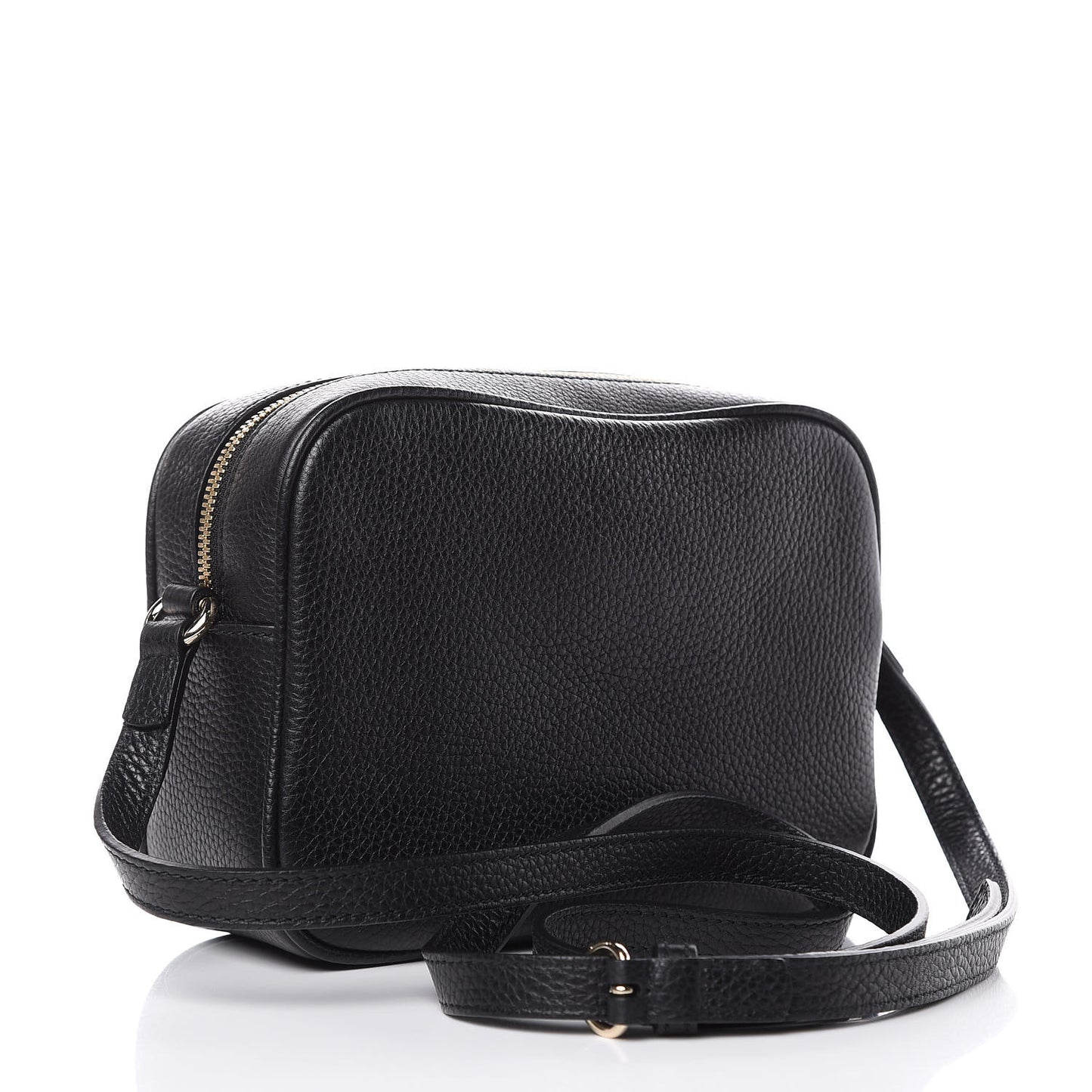Pebbled Calfskin Small Soho Disco Bag Black