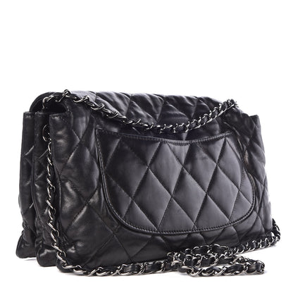 Chanel Lambskin Quilted 3 Accordion Flap Bag Black 4 of 11