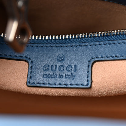 Gucci Calfskin Matelasse Aria Medium GG Marmont Shoulder Tote Clear Blue 6 of 10