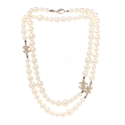Chanel Graduated Pearl CC Long Necklace Gold 3 of 6