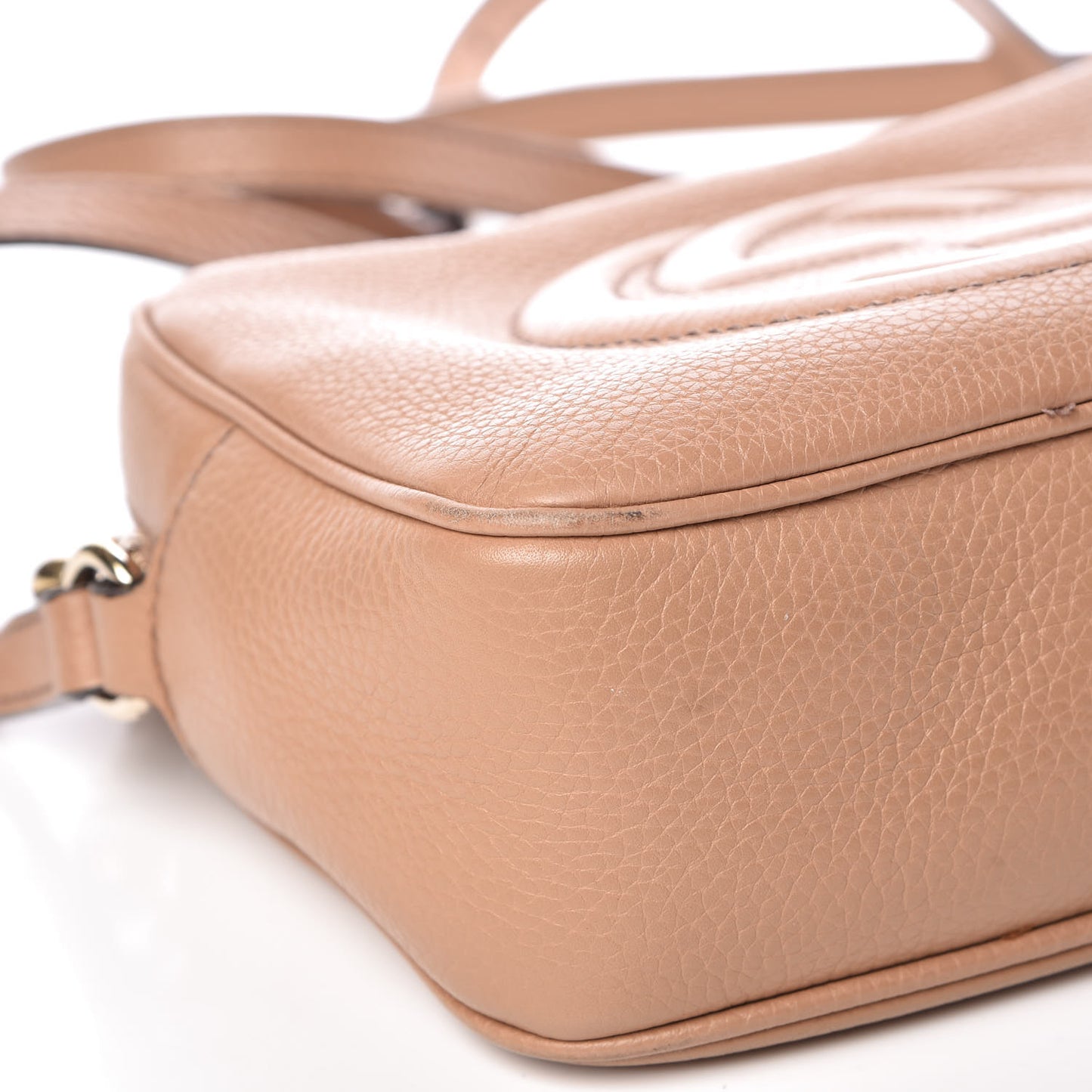 Pebbled Calfskin Small Soho Disco Bag Camelia