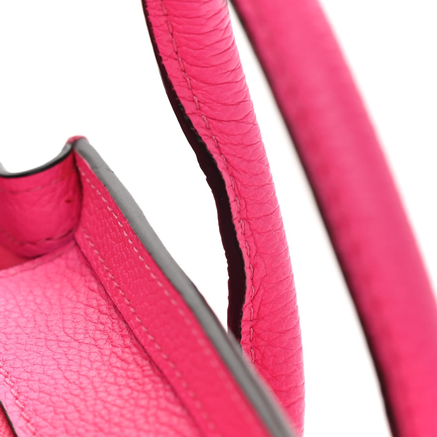 Drummed Calfskin Nano Luggage Fluo Pink