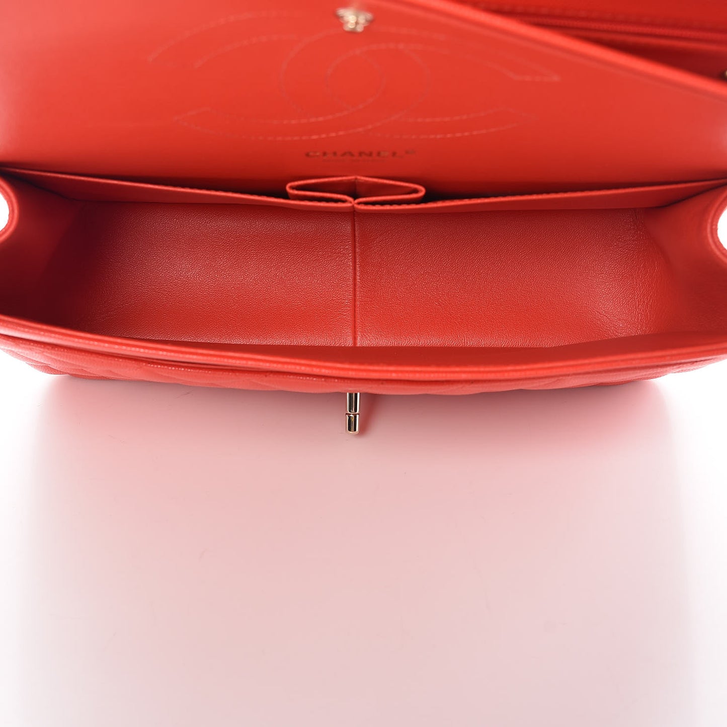 Caviar Quilted Jumbo Double Flap Red