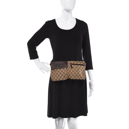 Gucci GG Monogram Double Pocket Belt Bag Dark Brown 2 of 10