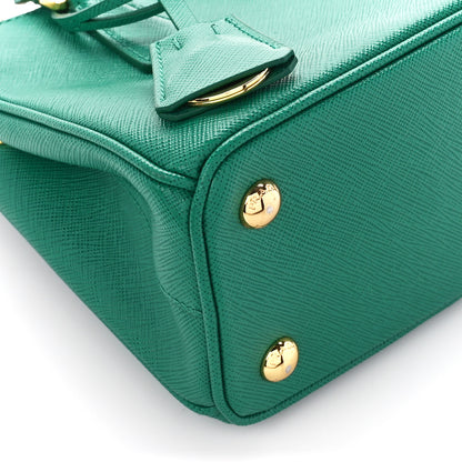 Prada Saffiano Lux Mini Galleria Double Zip Tote Mango 11 of 13