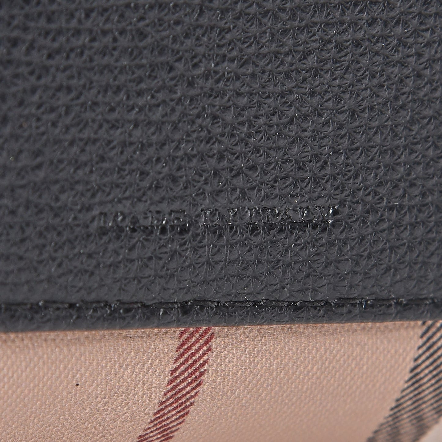 Grainy Calfskin Haymarket Check Medium Reversible Tote Black