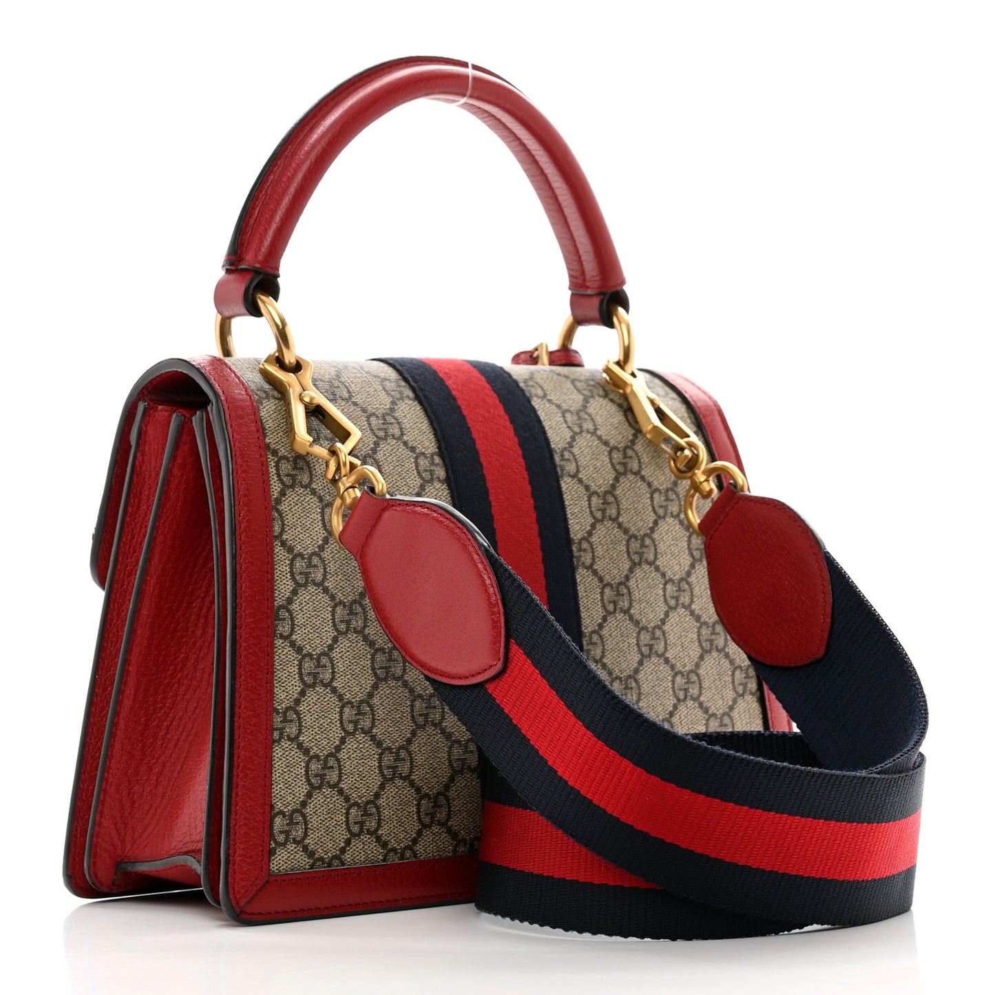 GG Supreme Monogram Small Queen Margaret Top Handle Bag Red