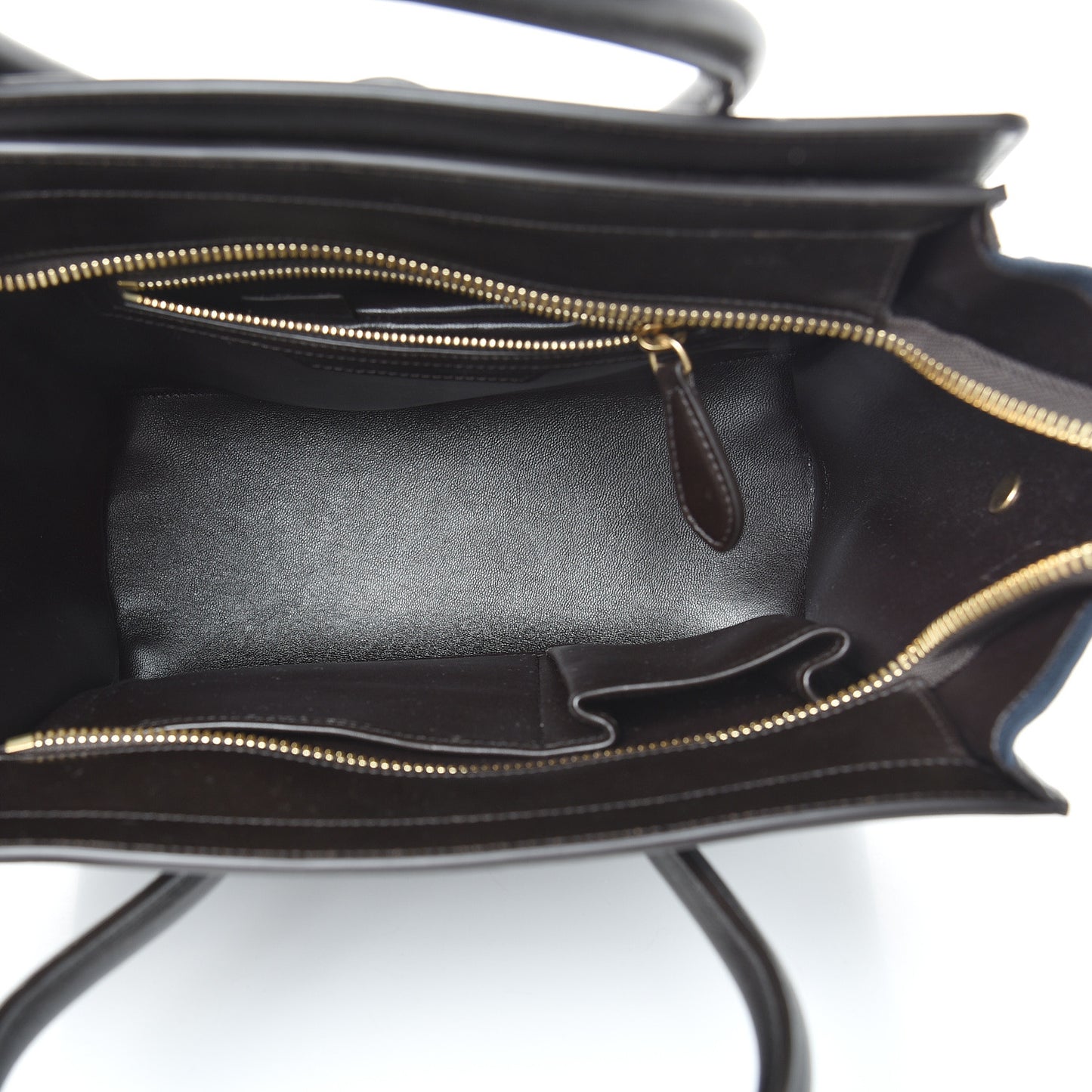 Textile Smooth Calfskin Micro Luggage Dark Blue Black