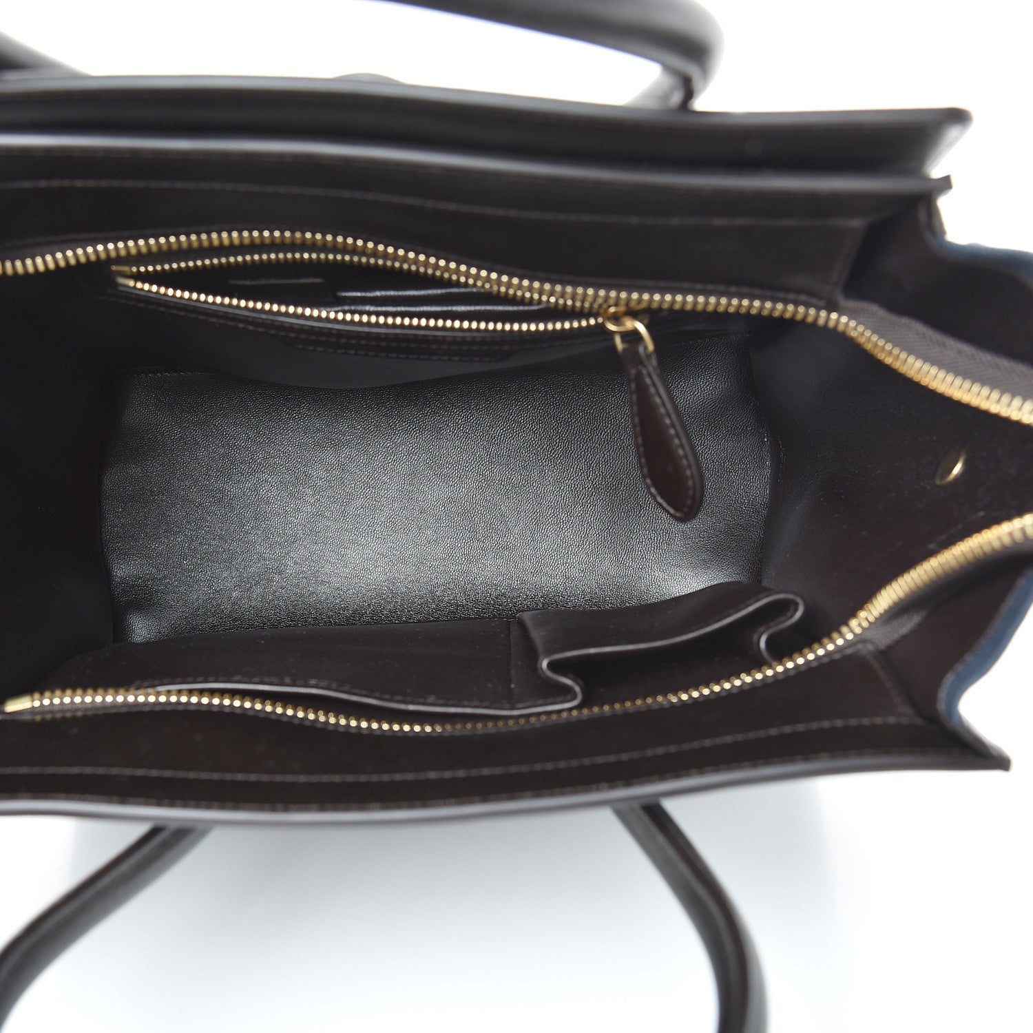 Celine Textile Smooth Calfskin Micro Luggage Dark Blue Black 4 of 17