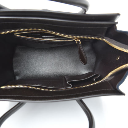 Celine Textile Smooth Calfskin Micro Luggage Dark Blue Black 4 of 17
