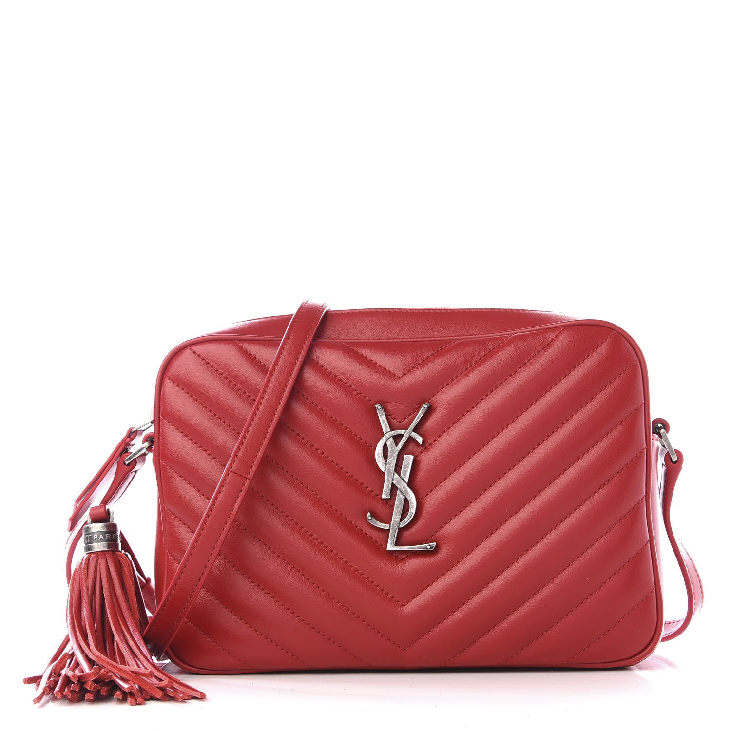 Saint Laurent Calfskin Matelasse Monogram Lou Camera Bag Rouge Eros 1 of 8