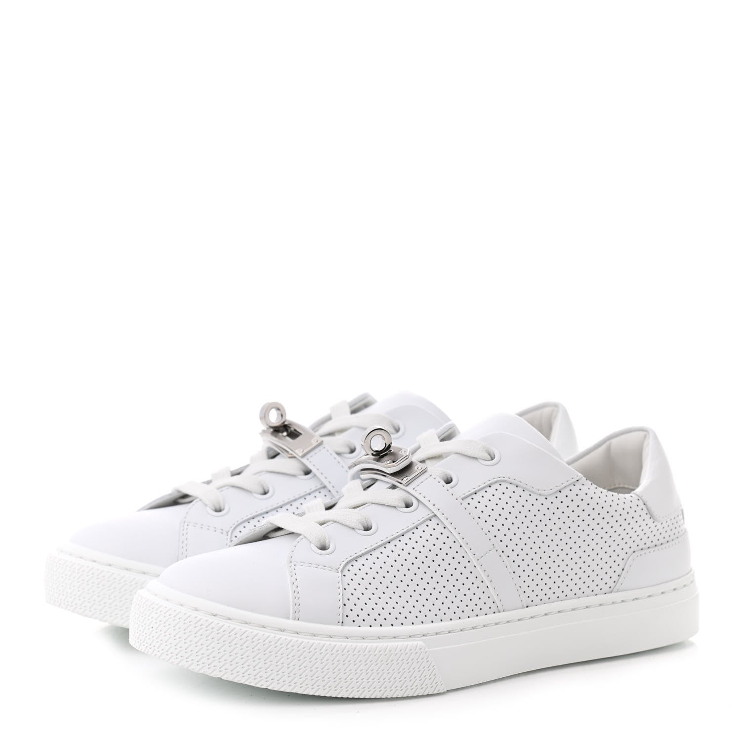 Hermes Calfskin Perforated Day Sneakers 36.5 White 3 of 9