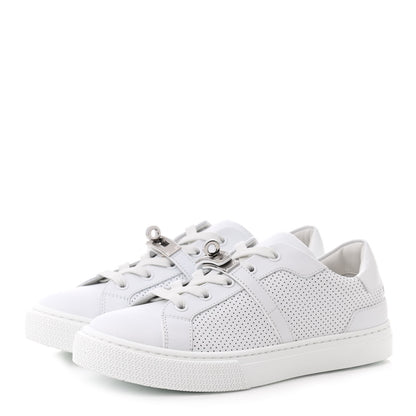 Hermes Calfskin Perforated Day Sneakers 36.5 White 3 of 9