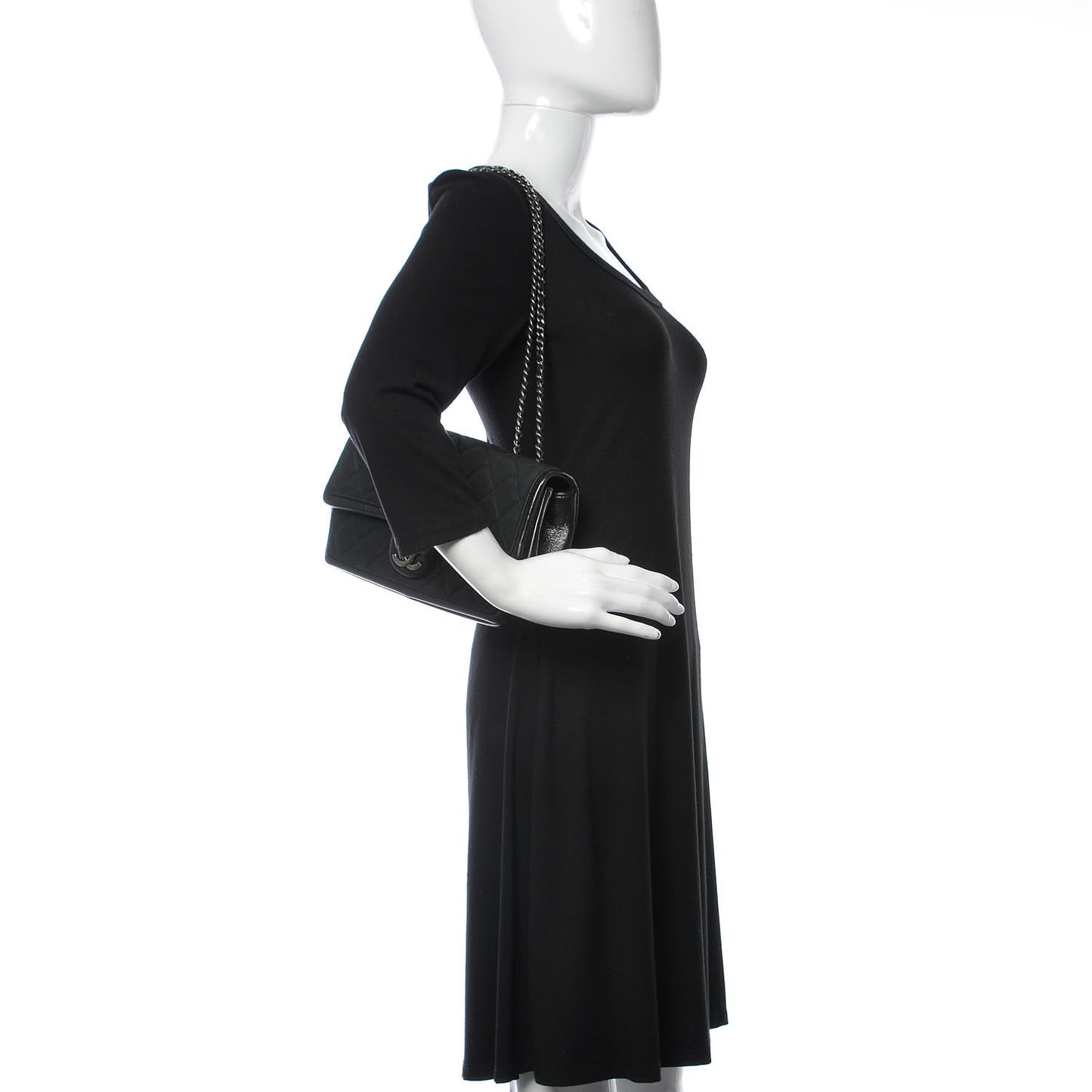 Iridescent Calfskin Flap Black