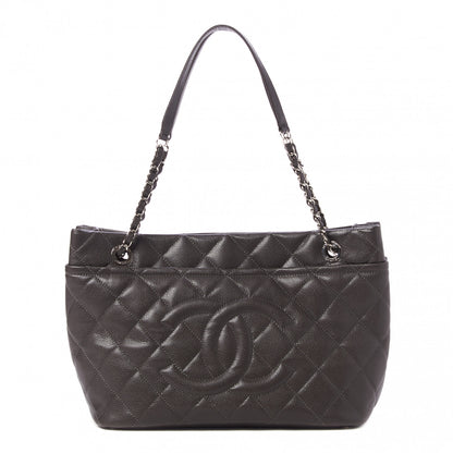 Chanel Caviar Quilted Timeless CC Soft Tote Dark Grey 1 of 9