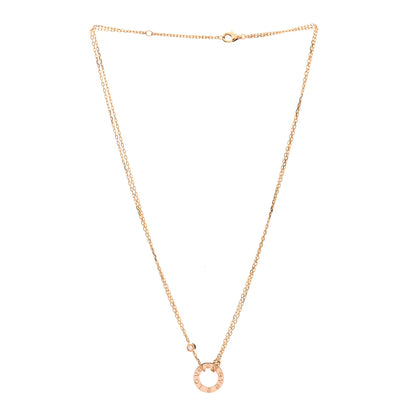 Cartier 18K Pink Gold 2 Diamond LOVE Necklace 3 of 6