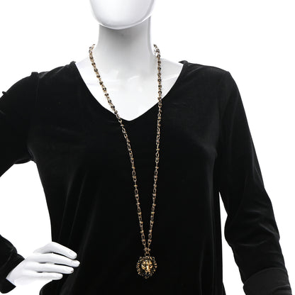 Gucci Metal Lion Head Necklace Gold 2 of 6
