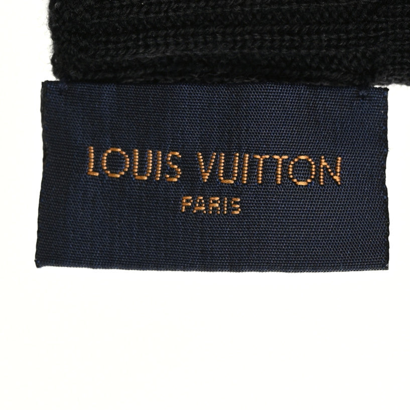 Wool Petit Damier Gloves Black
