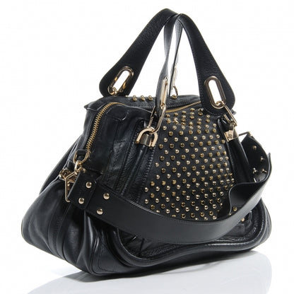 Chloe Leather Studded Medium Paraty Black 3 of 8