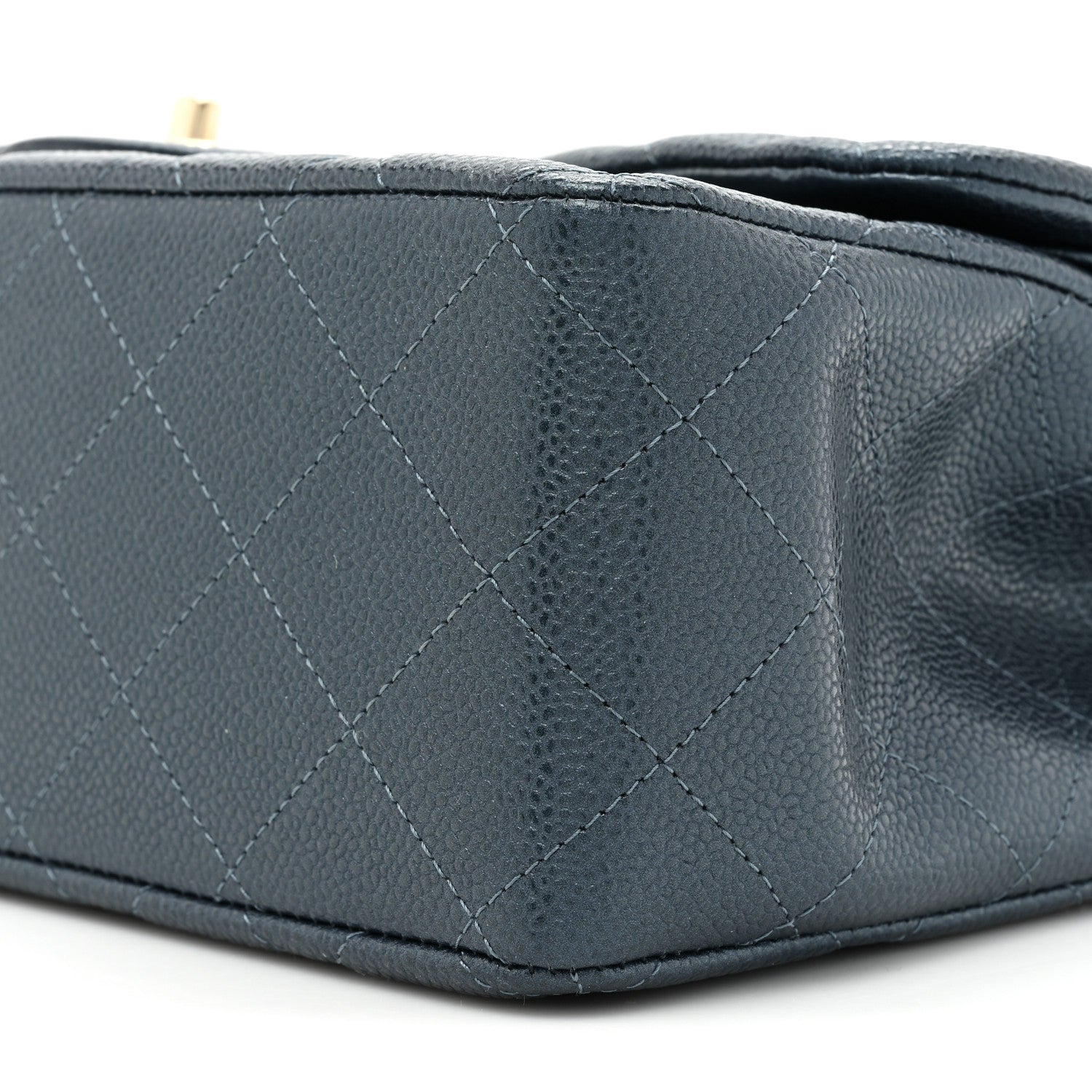 Chanel Metallic Caviar Quilted Jumbo Double Flap Dark Blue 9 of 10
