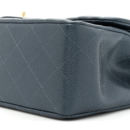 Chanel Metallic Caviar Quilted Jumbo Double Flap Dark Blue 9 of 10