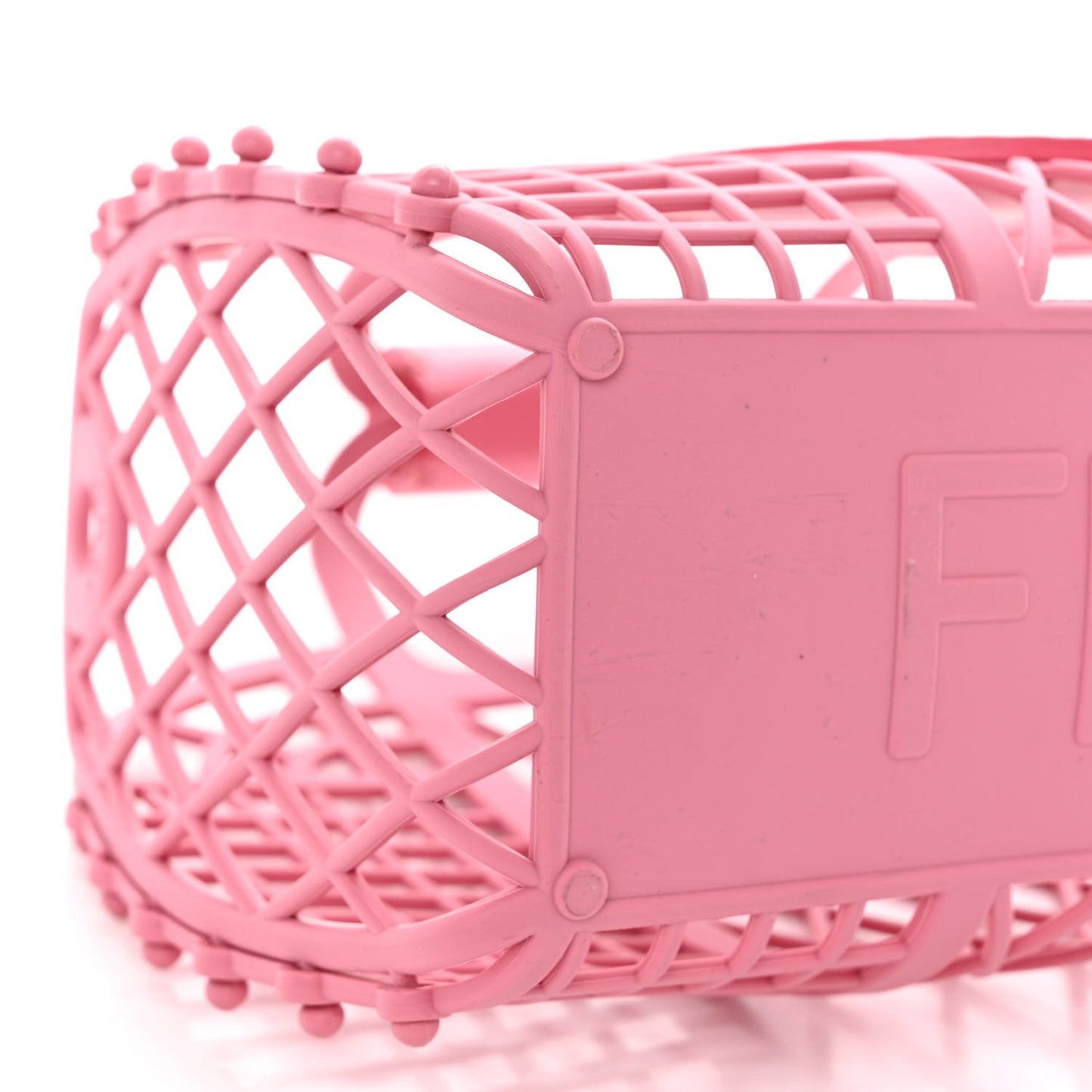 Recycled Plastic Vitello Liberty Matte Small Fendi Basket Rosa