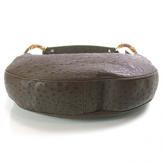 Ostrich Half Moon Bamboo Ring Hobo Brown