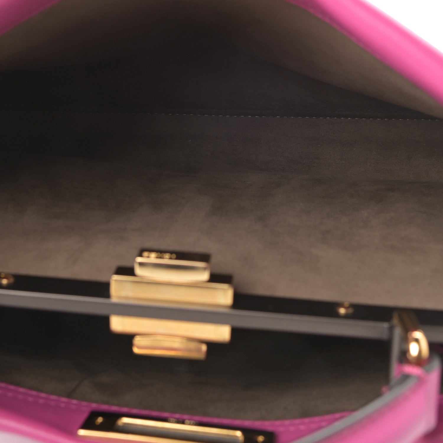 Fendi Vitello Seta Medium Peekaboo Iconic Satchel Magenta 7 of 12
