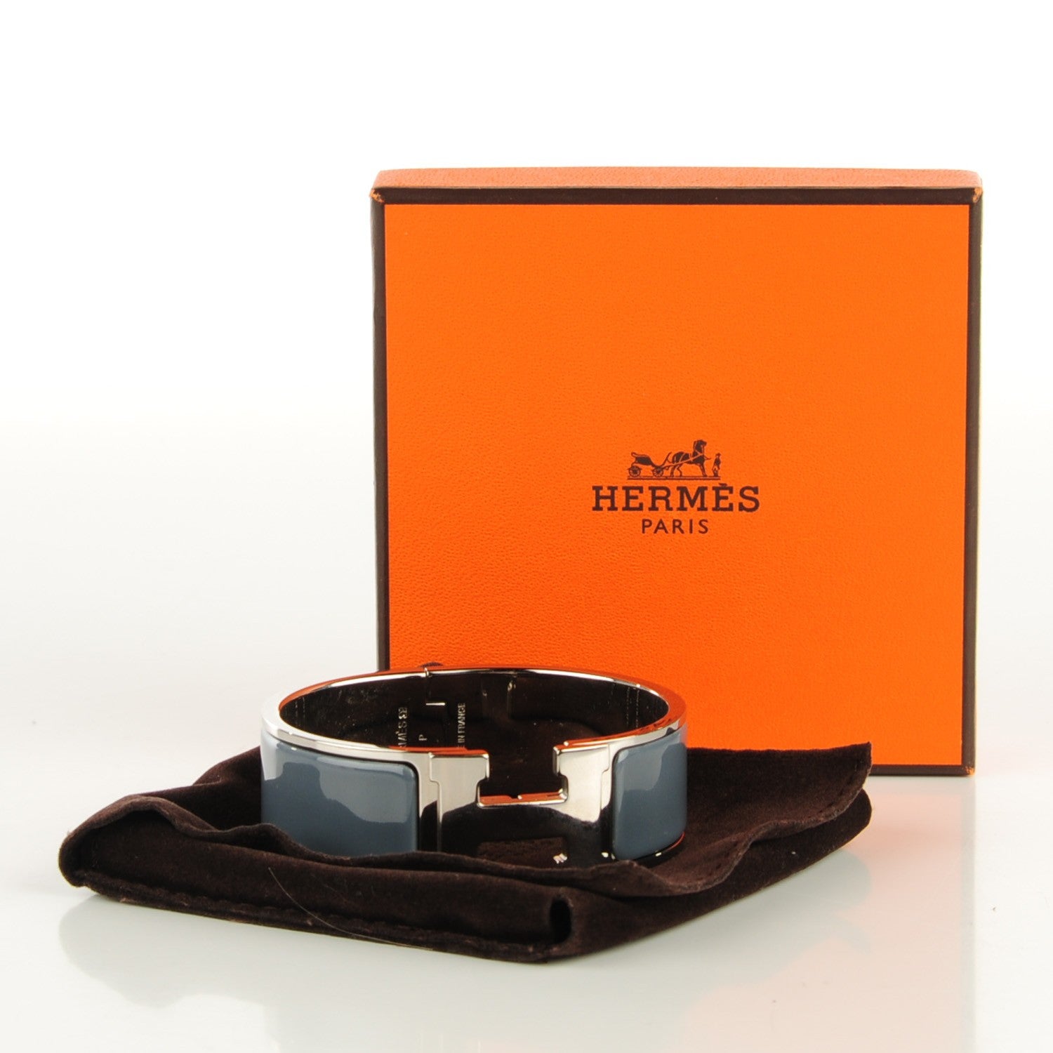 Hermes Enamel Wide Clic Clac H Bracelet PM Ardoise 6 of 6