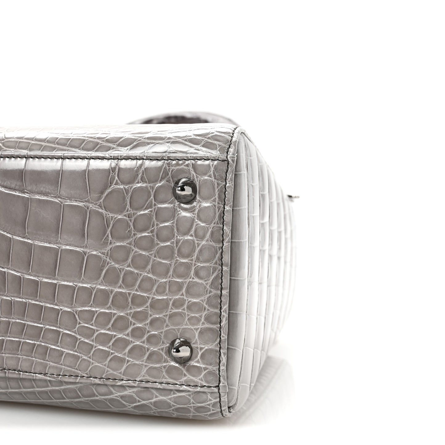 Alligator Medium Lady Dior Grey