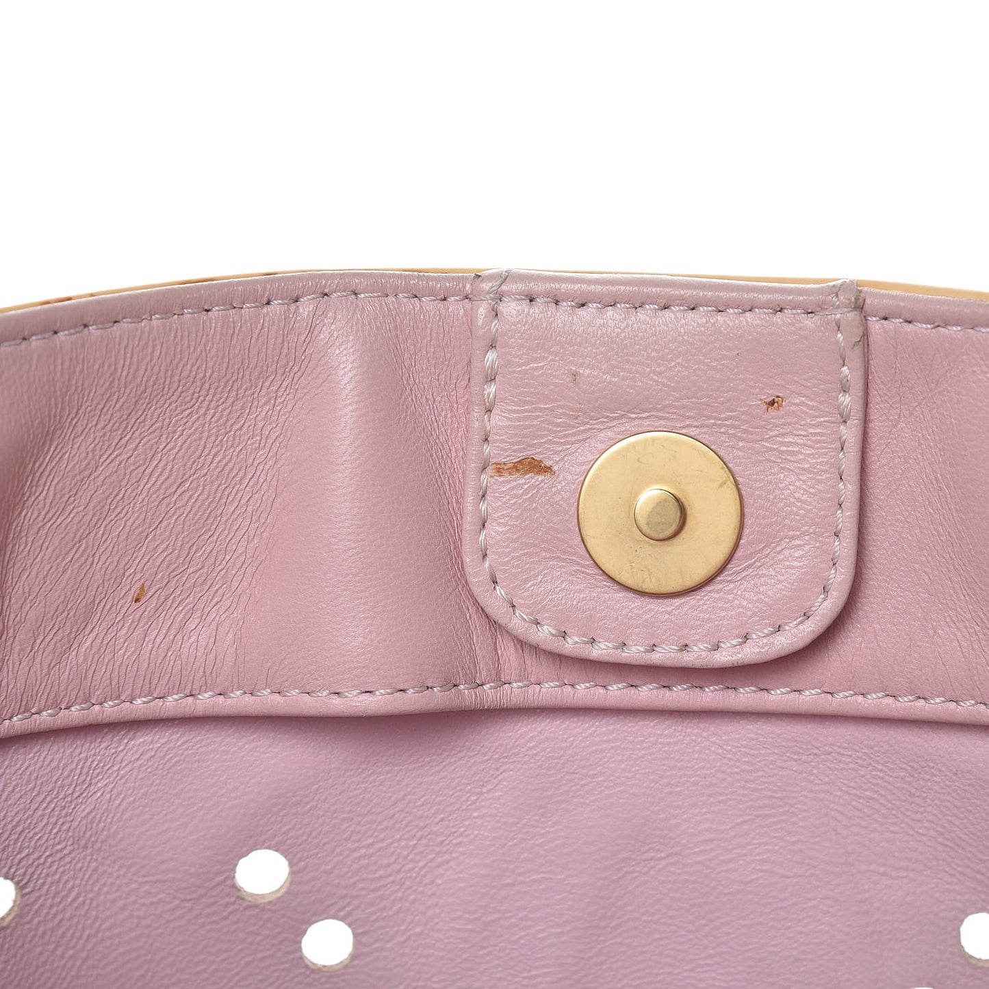 Patent Perforated CC Shopping Tote Beige