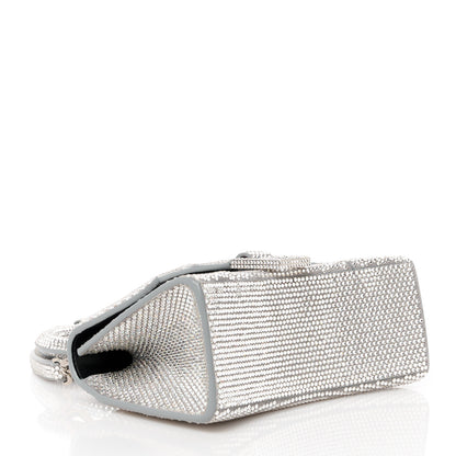 Balenciaga Strass Suede Hourglass Top Handle Bag XS Smoke Grey Crystal 4 of 12