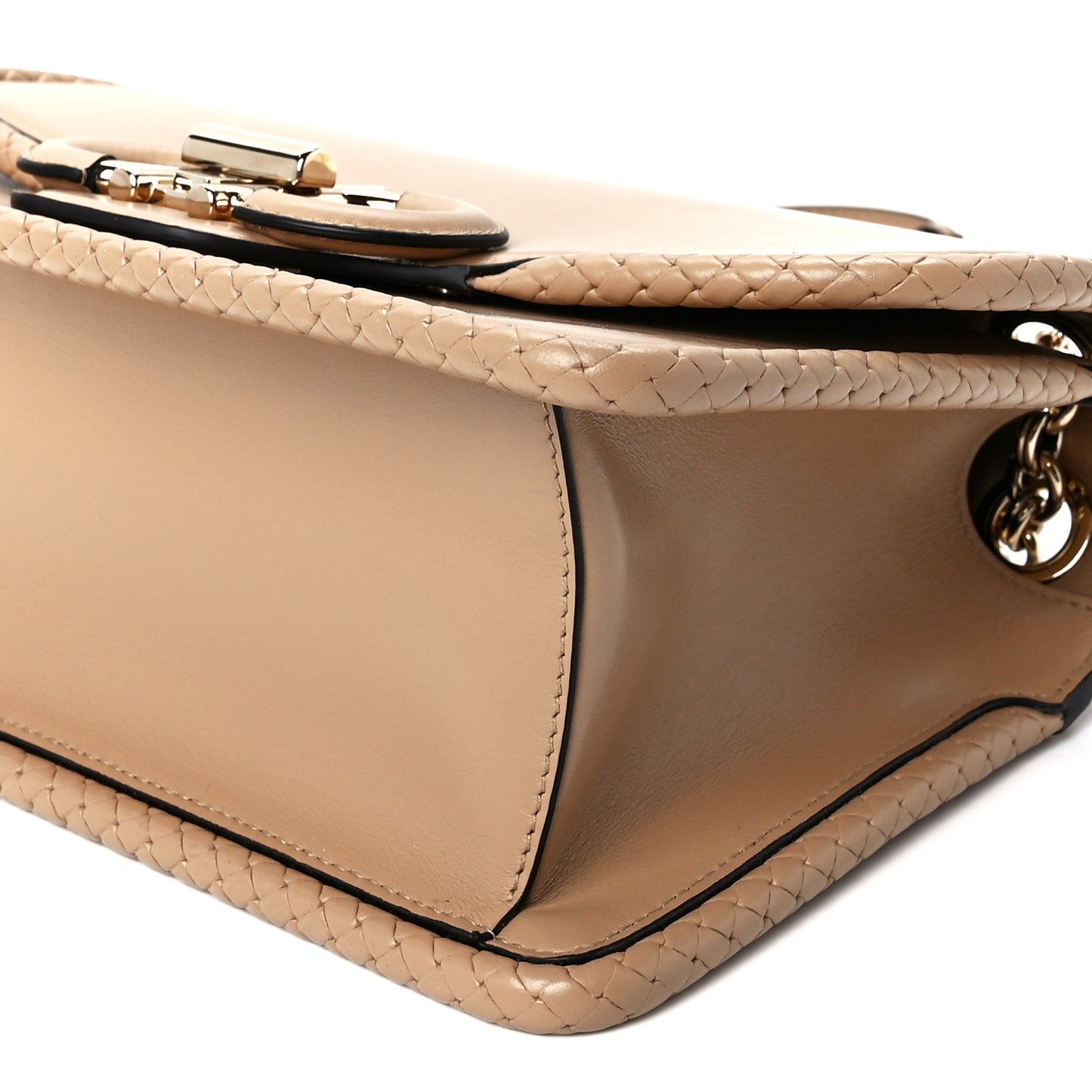 Calfskin Gancini Flap Bag Cashew