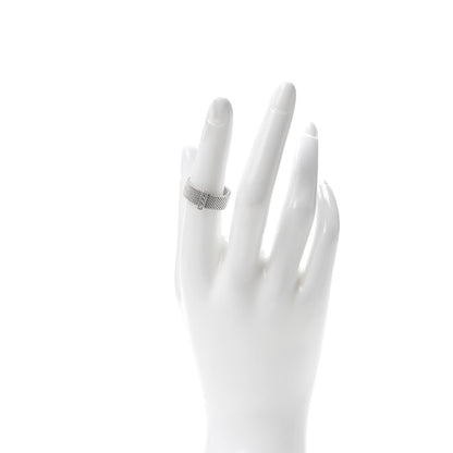 Tiffany Sterling Silver Diamond Somerset Mesh Ring 53 6.5 2 of 4
