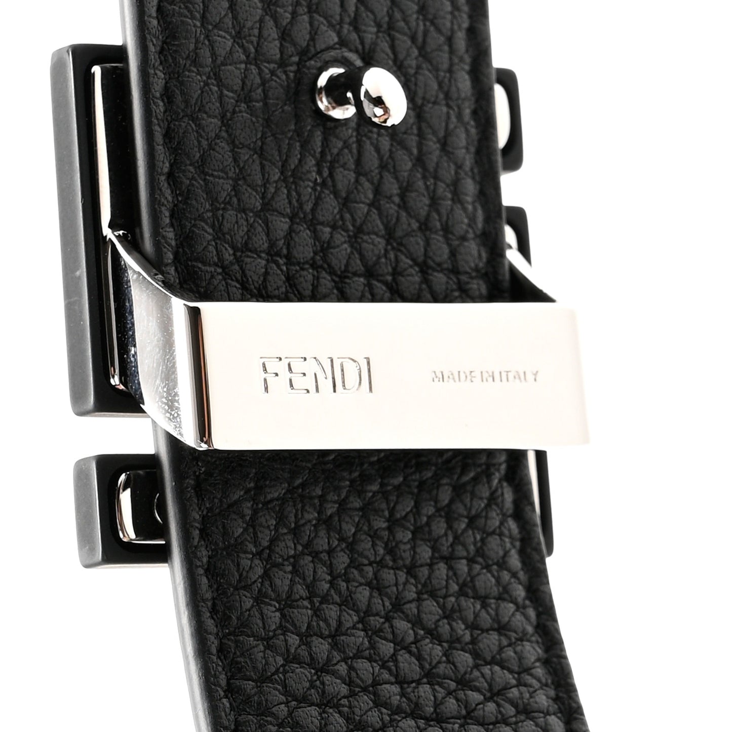 Cuoio Romano Glazed Fabric Enamel FF 1974 Reversible Belt 85 34 Black Tobacco