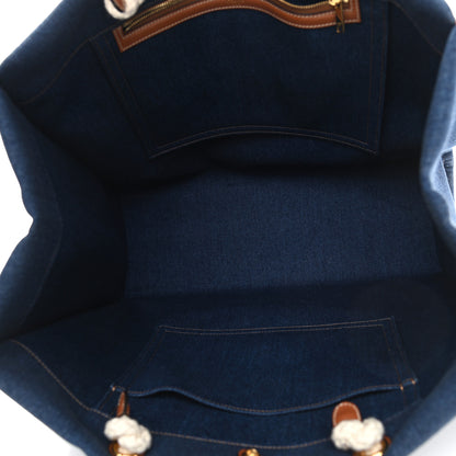 Celine Denim Horizontal Cabas Navy Tan 5 of 9