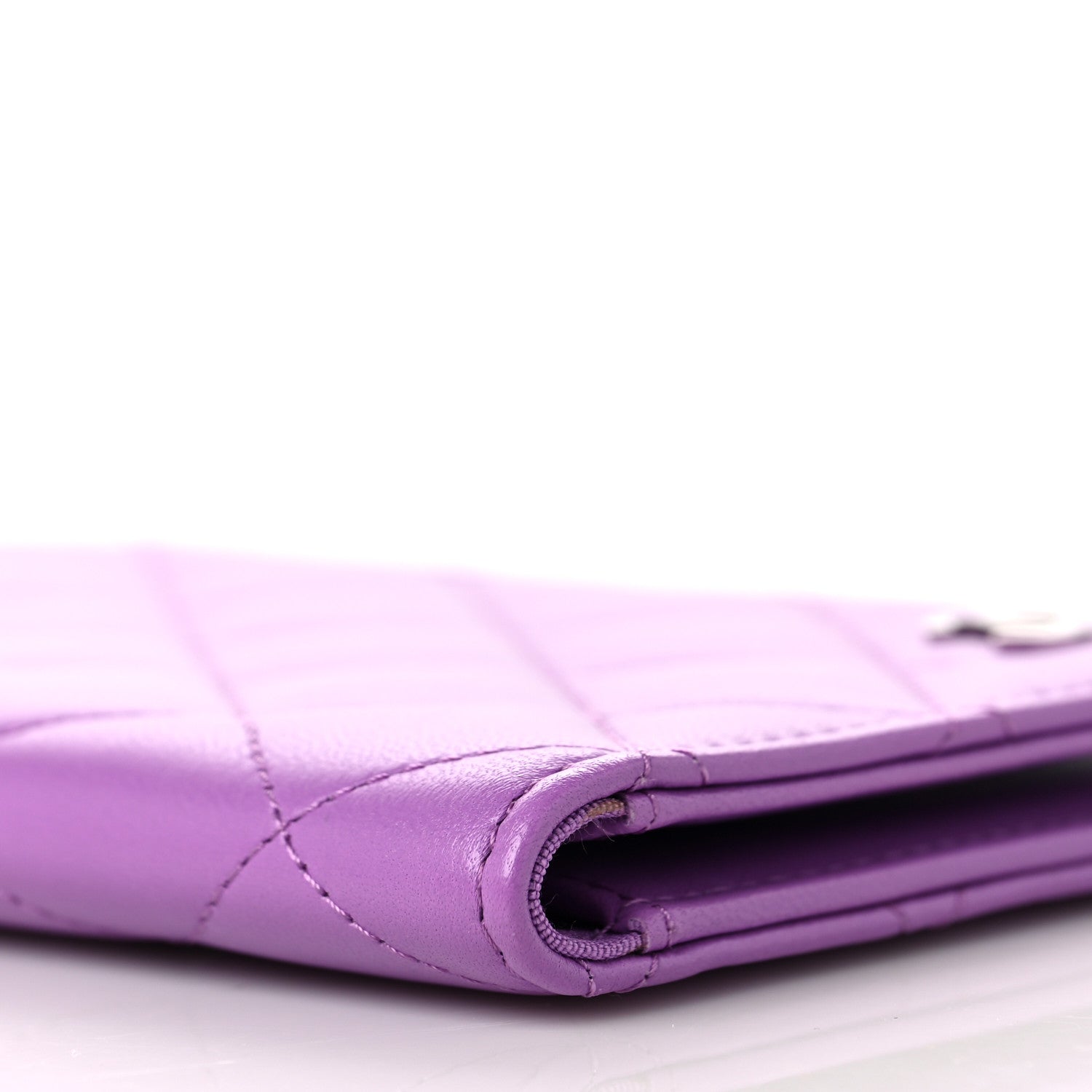 Chanel Lambskin Quilted Passport Holder Purple 7 of 9