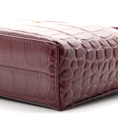 Chanel Calfskin Crocodile Embossed Crococo Exoticoco Vanity With Chain Dark Burgundy 10 of 11