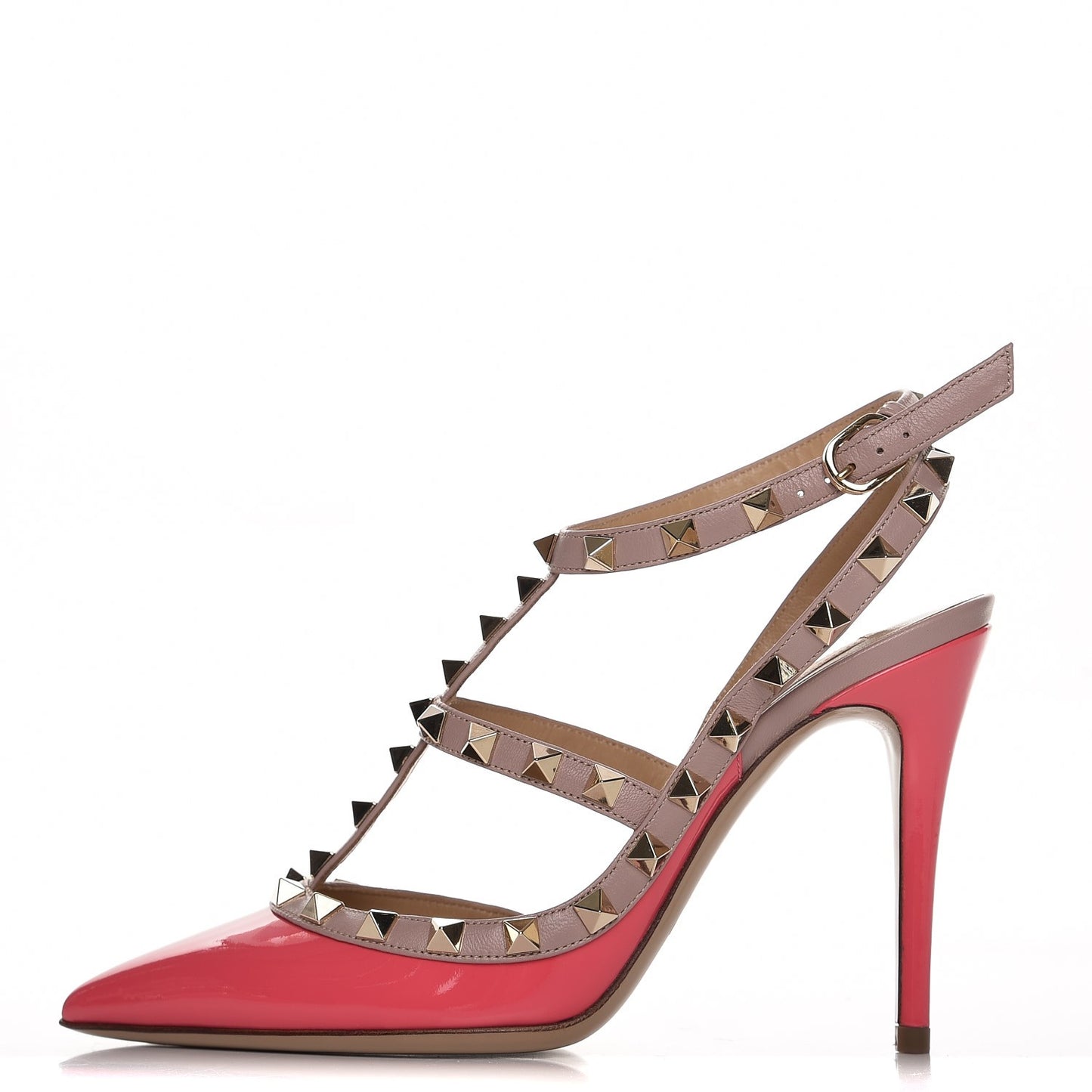 Patent Rockstud Ankle Strap 100mm Pumps 36 Raspberry Poudre