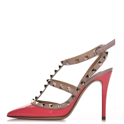 Valentino Garavani Patent Rockstud Ankle Strap 100mm Pumps 36 Raspberry Poudre 1 of 9