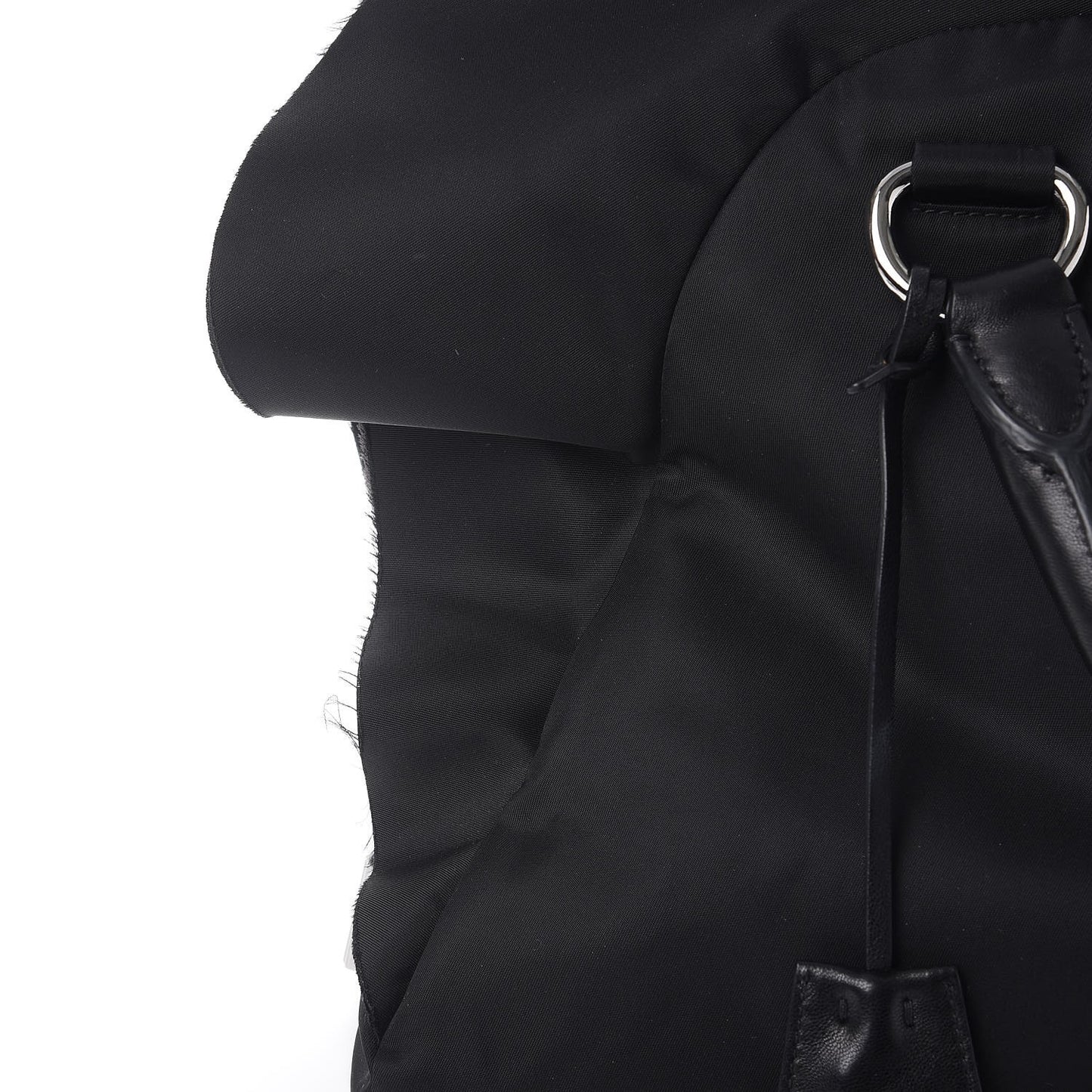 Tessuto Nylon Ruffle Bauletto Nero Black