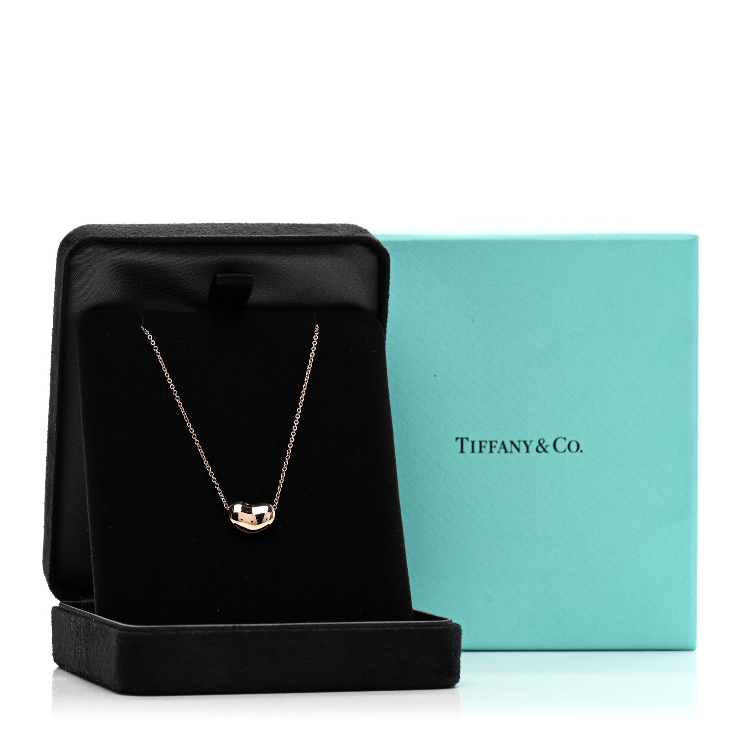 Tiffany 18K Rose Gold 12mm Elsa Peretti Bean Pendant Necklace 5 of 5