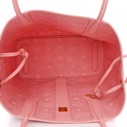 MCM Visetos Small Liz Reversible Shopper Tote Blossom Pink 10 of 16