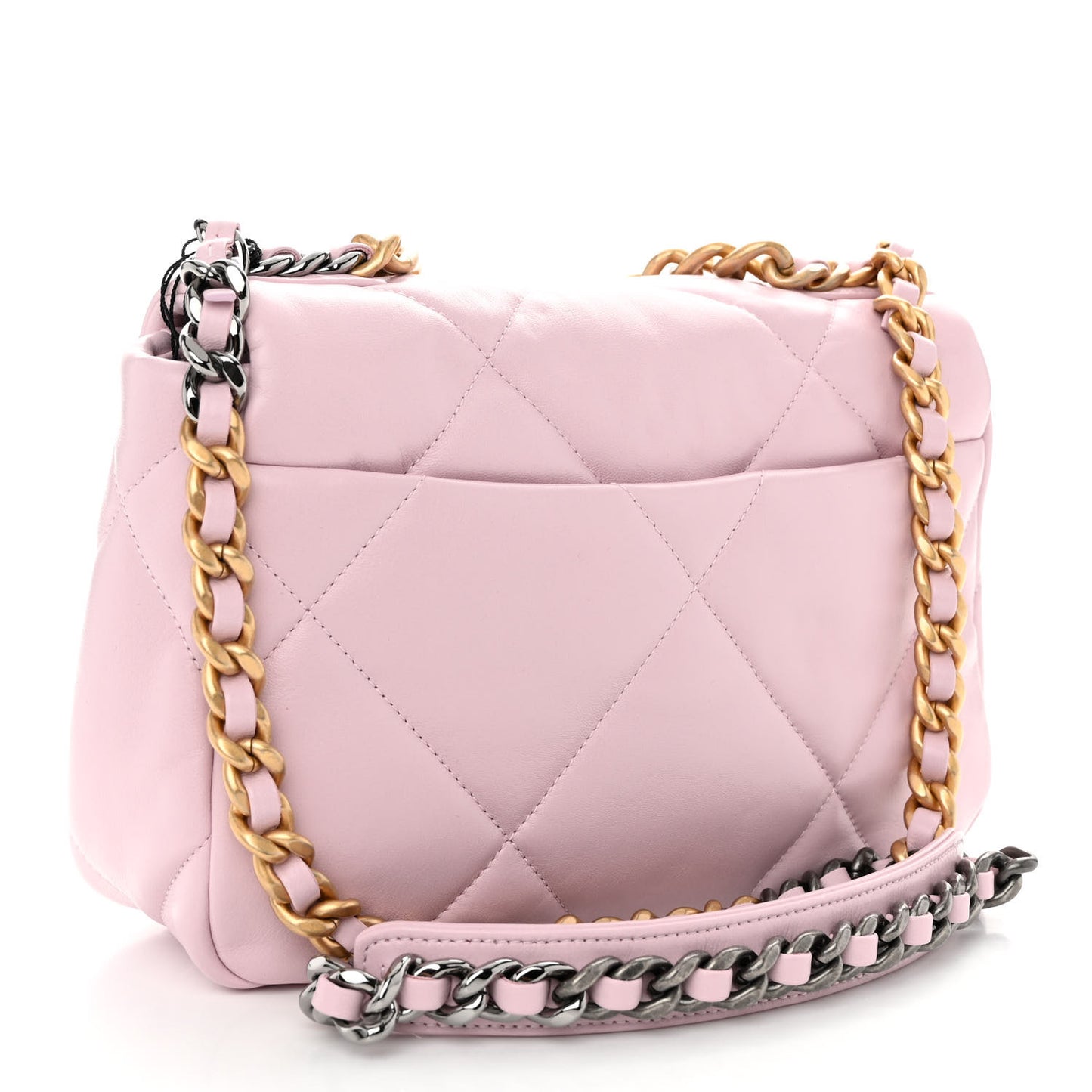 Lambskin Quilted Medium Chanel 19 Flap Light Pink