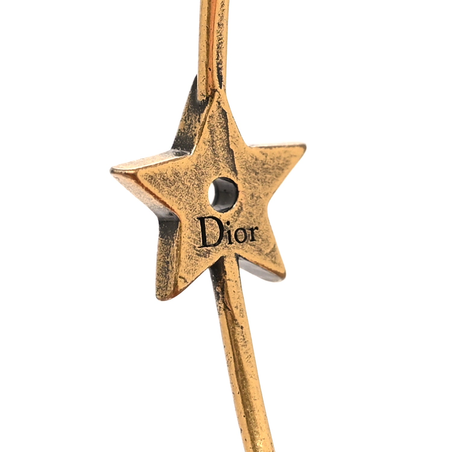 Christian Dior Metal J'Adior Hoop Earrings Aged Gold 4 of 4
