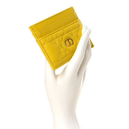 Christian Dior Supple Calfskin Cannage Caro Five-Slot Card Holder Yellow 2 of 8