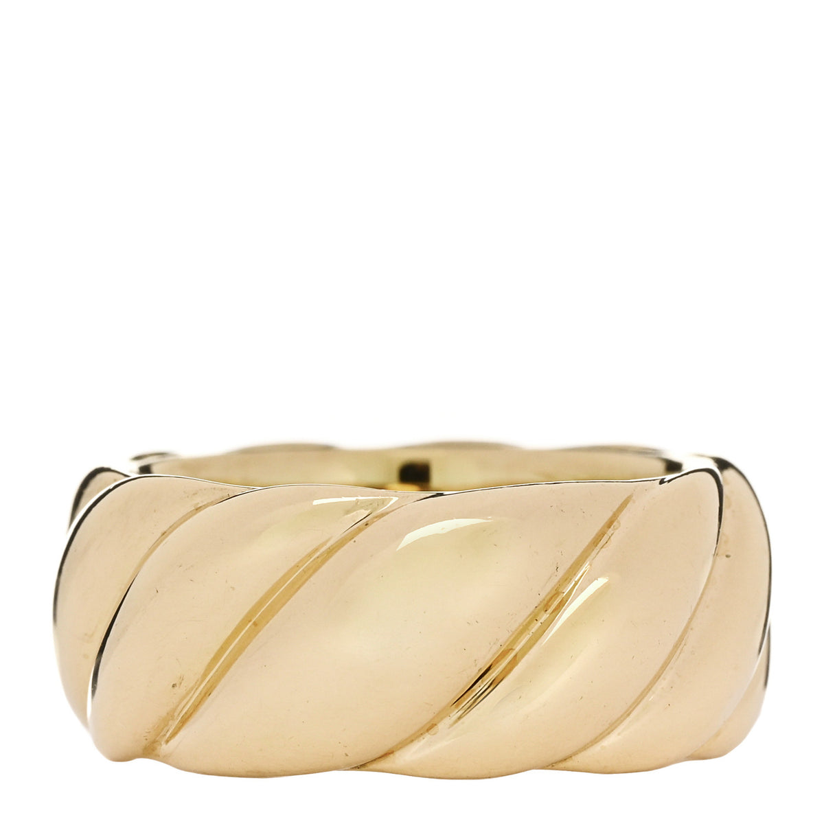 18K Yellow Gold 9mm Sculpted Cable Band Ring 52 6