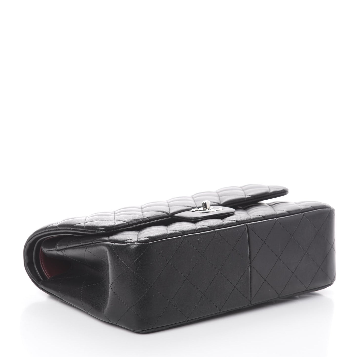 Lambskin Quilted Jumbo Double Flap Black