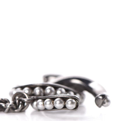 Chanel Pearl CC Pendant Necklace Silver 7 of 8