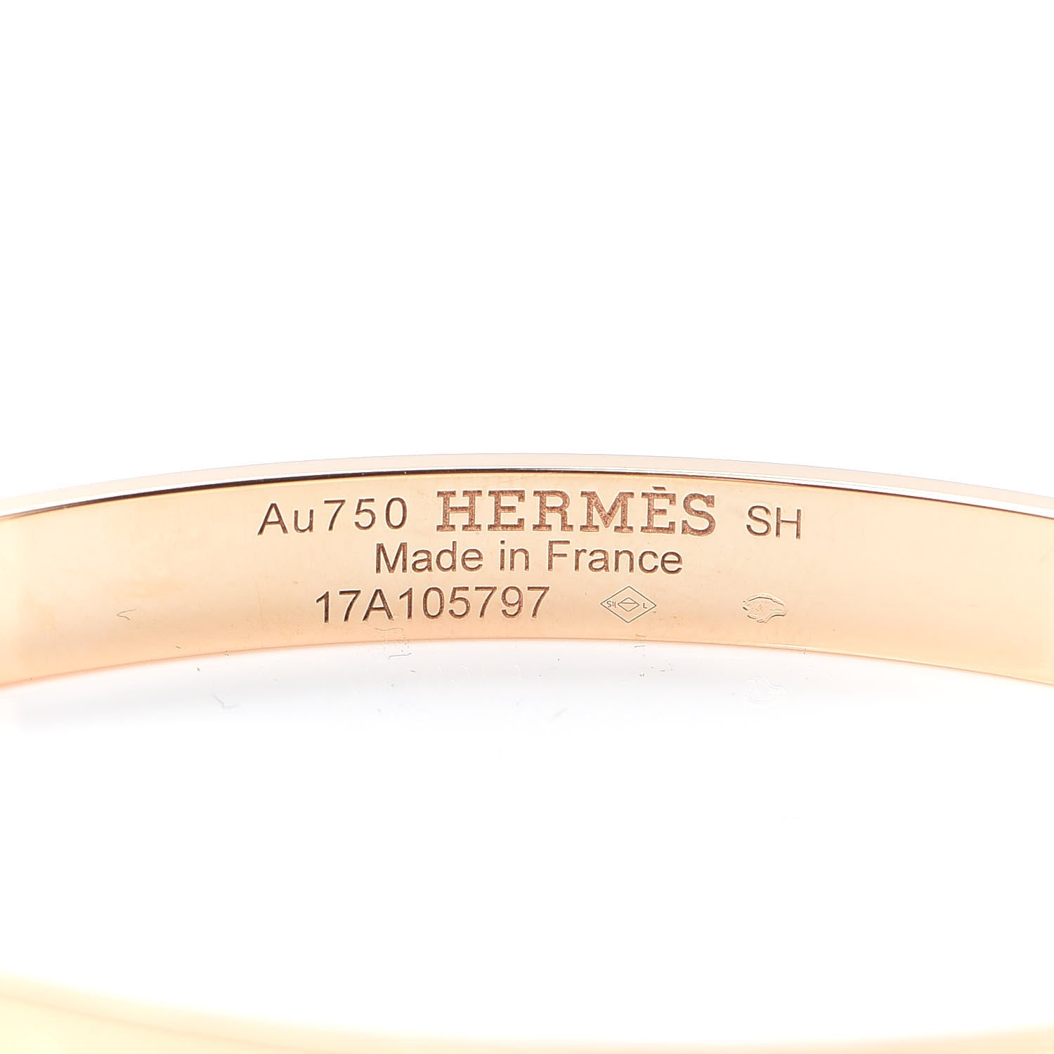 Hermes 18K Rose Gold Diamond PM H D'Ancre Bracelet SH 4 of 6